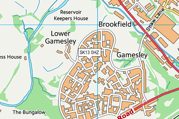 SK13 0HZ map - OS VectorMap District (Ordnance Survey)