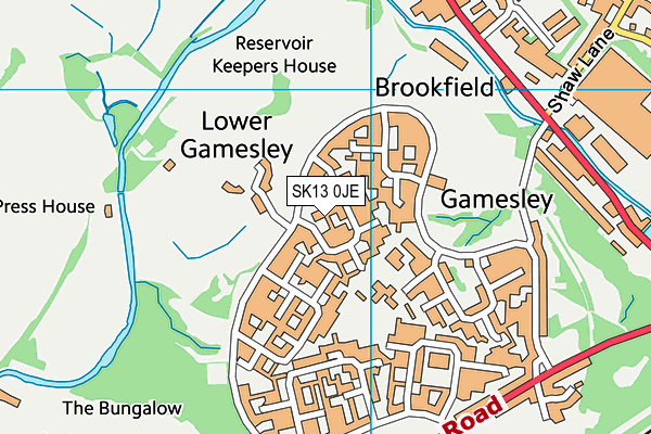 SK13 0JE map - OS VectorMap District (Ordnance Survey)
