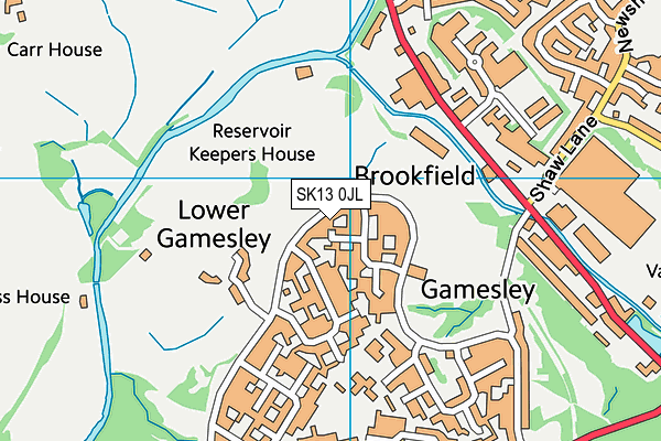 SK13 0JL map - OS VectorMap District (Ordnance Survey)