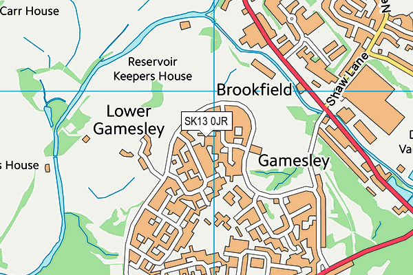 SK13 0JR map - OS VectorMap District (Ordnance Survey)