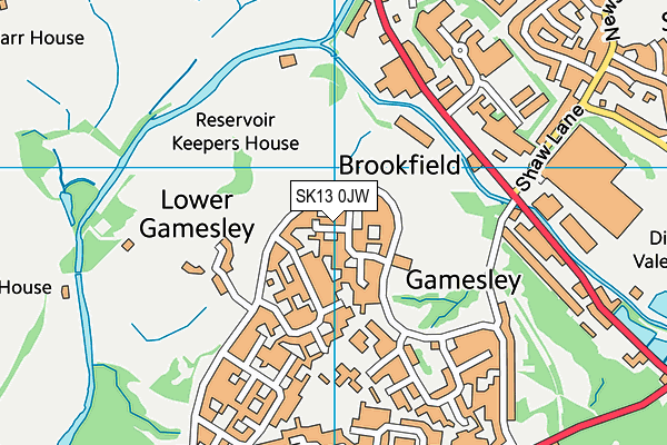 SK13 0JW map - OS VectorMap District (Ordnance Survey)