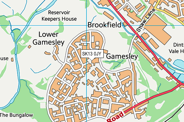 SK13 0JY map - OS VectorMap District (Ordnance Survey)