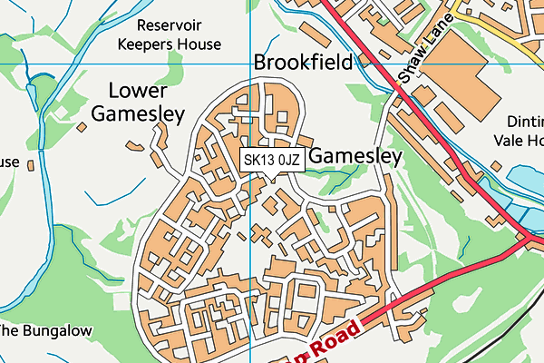 SK13 0JZ map - OS VectorMap District (Ordnance Survey)