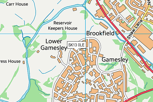SK13 0LE map - OS VectorMap District (Ordnance Survey)