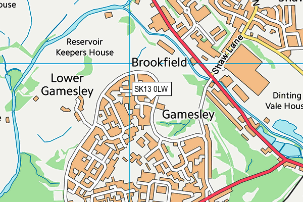 SK13 0LW map - OS VectorMap District (Ordnance Survey)