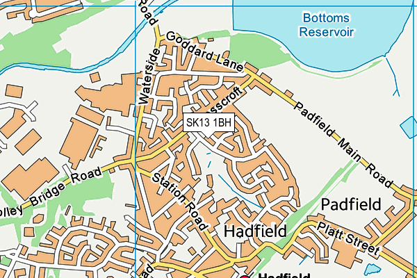 SK13 1BH map - OS VectorMap District (Ordnance Survey)