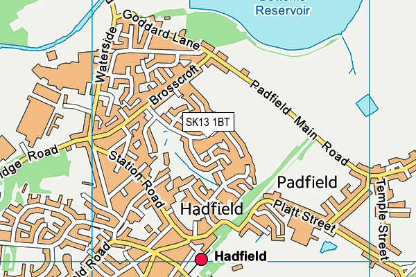 SK13 1BT map - OS VectorMap District (Ordnance Survey)