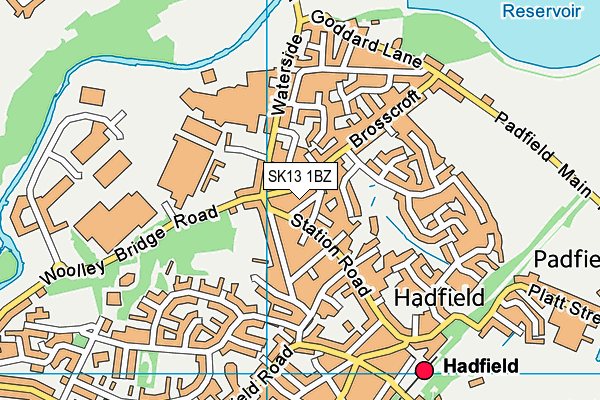 SK13 1BZ map - OS VectorMap District (Ordnance Survey)