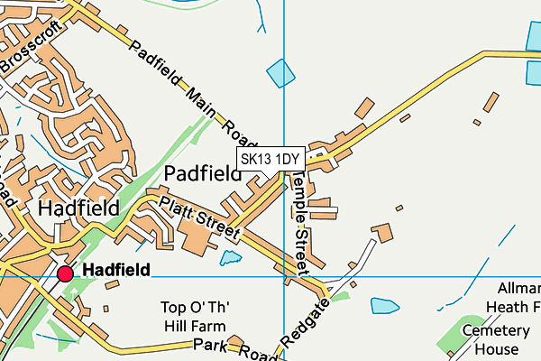 SK13 1DY map - OS VectorMap District (Ordnance Survey)