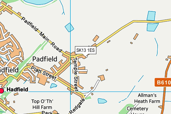 SK13 1ES map - OS VectorMap District (Ordnance Survey)