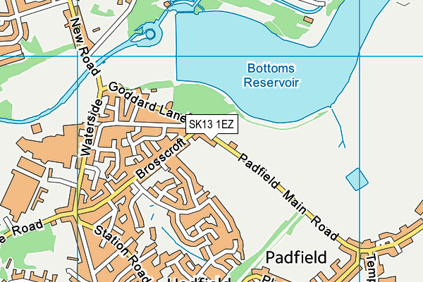 SK13 1EZ map - OS VectorMap District (Ordnance Survey)