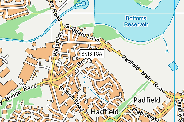 SK13 1GA map - OS VectorMap District (Ordnance Survey) SK13 1GA map - OS VectorMap District (Ordnance Survey)