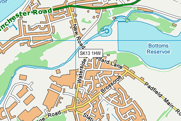 SK13 1HW map - OS VectorMap District (Ordnance Survey) SK13 1HW map - OS VectorMap District (Ordnance Survey)