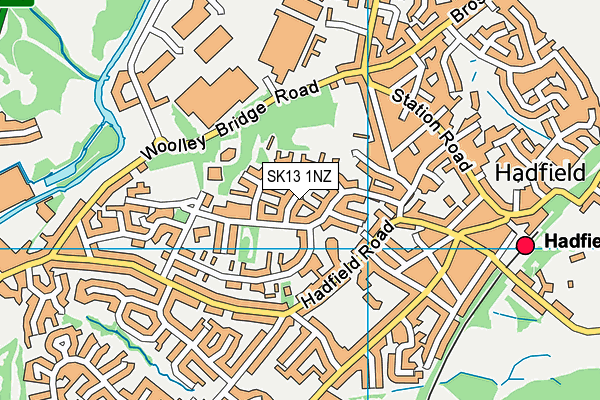SK13 1NZ map - OS VectorMap District (Ordnance Survey)