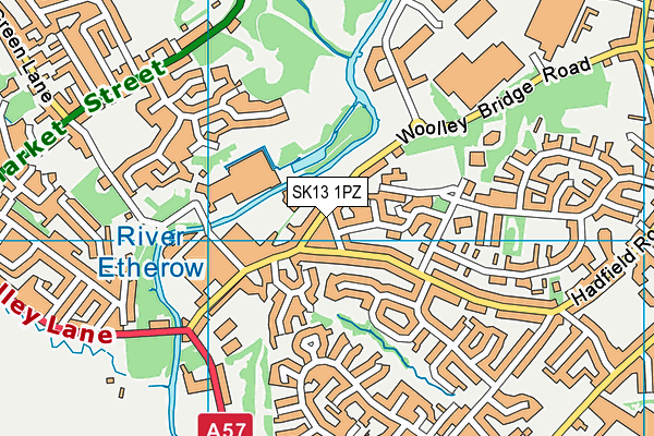 SK13 1PZ map - OS VectorMap District (Ordnance Survey)