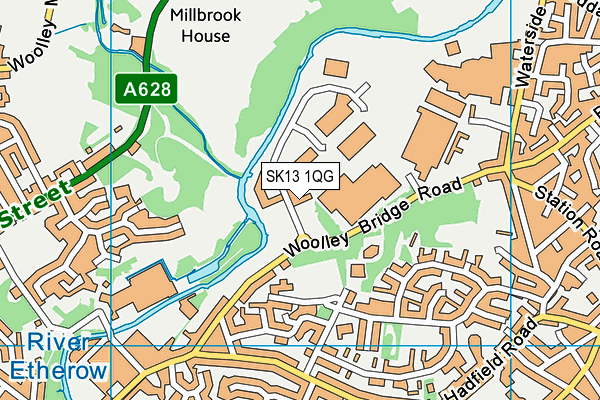 SK13 1QG map - OS VectorMap District (Ordnance Survey)