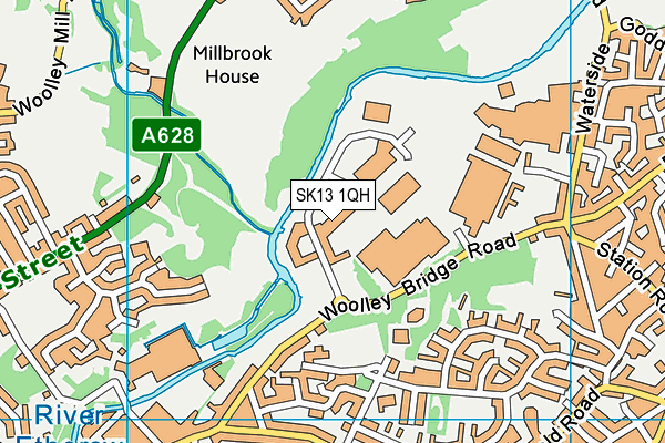 SK13 1QH map - OS VectorMap District (Ordnance Survey) SK13 1QH map - OS VectorMap District (Ordnance Survey)