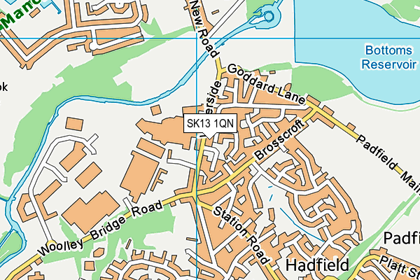 SK13 1QN map - OS VectorMap District (Ordnance Survey)