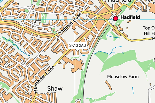 SK13 2AU map - OS VectorMap District (Ordnance Survey)