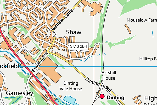 SK13 2BH map - OS VectorMap District (Ordnance Survey)