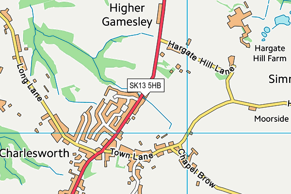 SK13 5HB map - OS VectorMap District (Ordnance Survey)