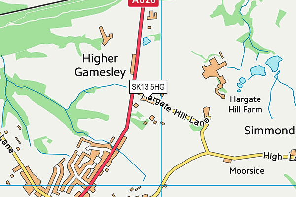 SK13 5HG map - OS VectorMap District (Ordnance Survey)