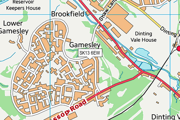 SK13 6EW map - OS VectorMap District (Ordnance Survey)