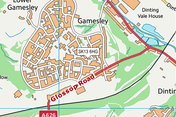 SK13 6HG map - OS VectorMap District (Ordnance Survey)