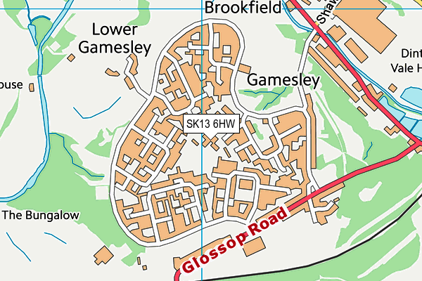 SK13 6HW map - OS VectorMap District (Ordnance Survey)