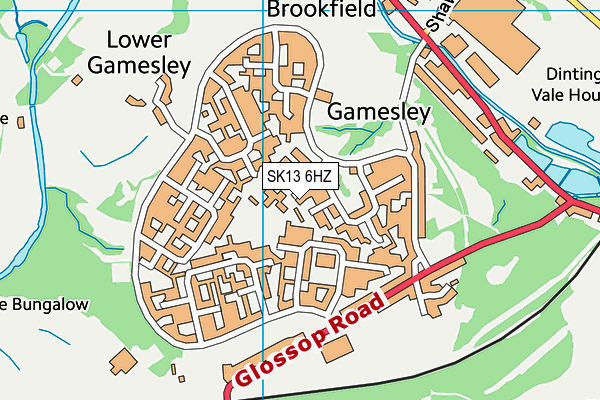SK13 6HZ map - OS VectorMap District (Ordnance Survey)