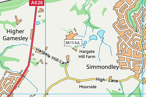 SK13 6JL map - OS VectorMap District (Ordnance Survey)