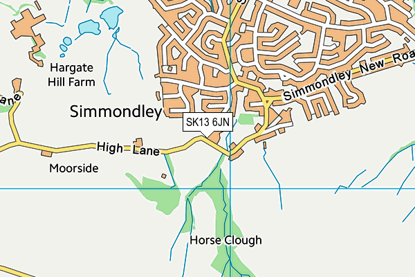 SK13 6JN map - OS VectorMap District (Ordnance Survey)