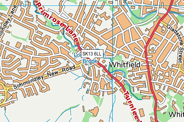 SK13 6LL map - OS VectorMap District (Ordnance Survey)