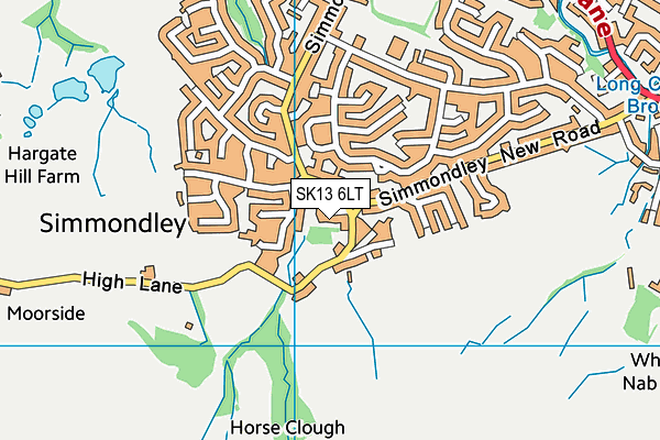 SK13 6LT map - OS VectorMap District (Ordnance Survey)