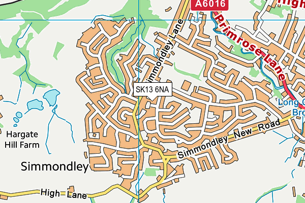 SK13 6NA map - OS VectorMap District (Ordnance Survey)