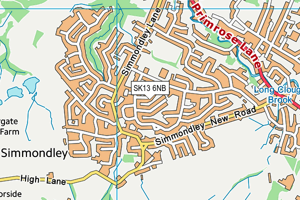 SK13 6NB map - OS VectorMap District (Ordnance Survey)