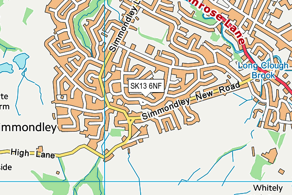 SK13 6NF map - OS VectorMap District (Ordnance Survey)