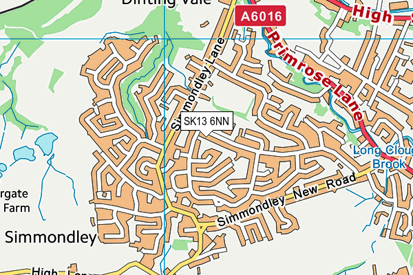 SK13 6NN map - OS VectorMap District (Ordnance Survey)
