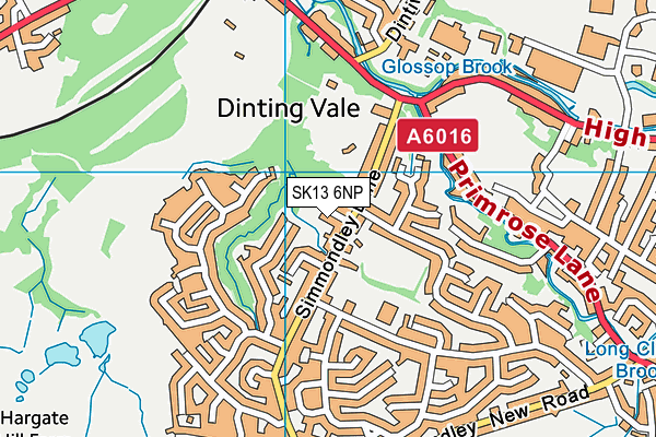 SK13 6NP map - OS VectorMap District (Ordnance Survey)