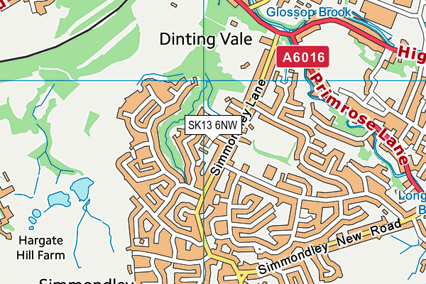 SK13 6NW map - OS VectorMap District (Ordnance Survey)