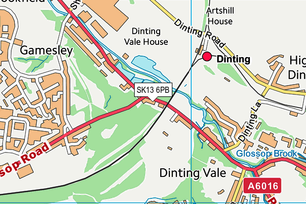 SK13 6PB map - OS VectorMap District (Ordnance Survey)