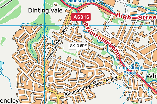 SK13 6PF map - OS VectorMap District (Ordnance Survey)