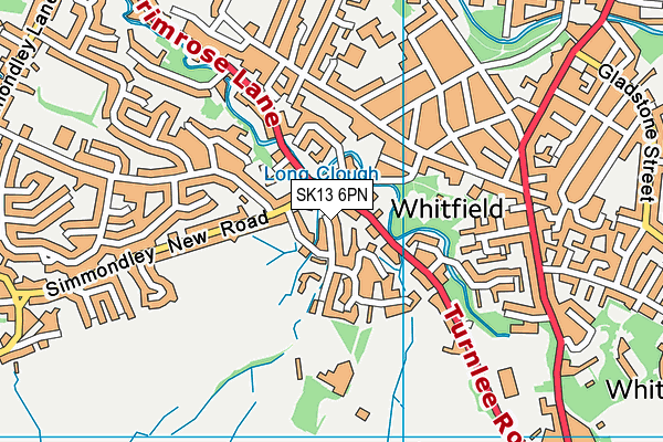 SK13 6PN map - OS VectorMap District (Ordnance Survey)