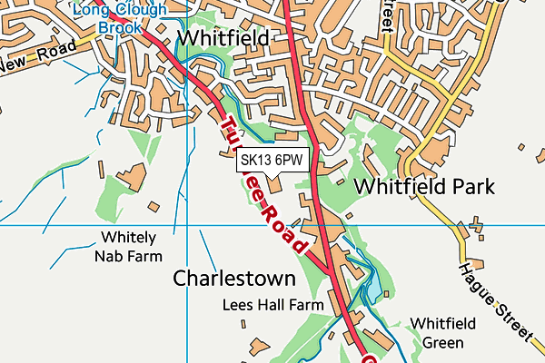 SK13 6PW map - OS VectorMap District (Ordnance Survey)