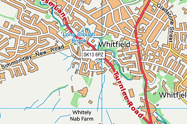SK13 6PZ map - OS VectorMap District (Ordnance Survey)
