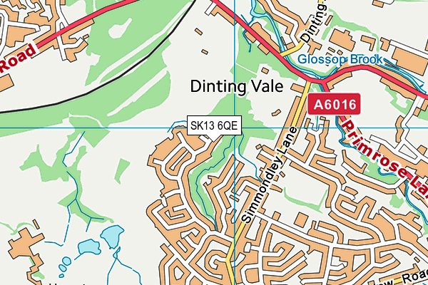 SK13 6QE map - OS VectorMap District (Ordnance Survey)