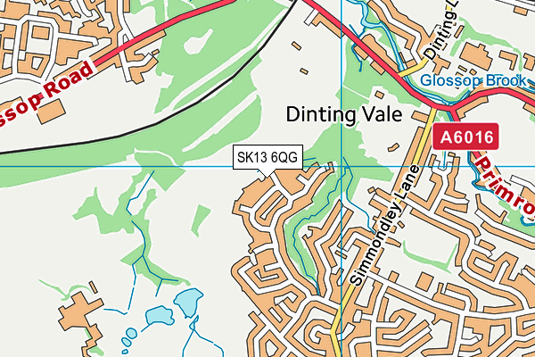 SK13 6QG map - OS VectorMap District (Ordnance Survey)