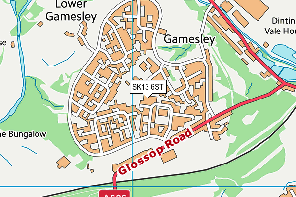 SK13 6ST map - OS VectorMap District (Ordnance Survey)