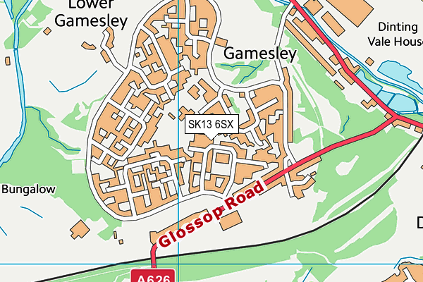 SK13 6SX map - OS VectorMap District (Ordnance Survey)