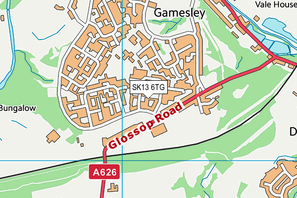 SK13 6TG map - OS VectorMap District (Ordnance Survey)